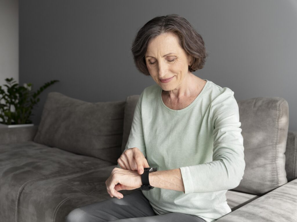 Elder care technology wearable health tracker