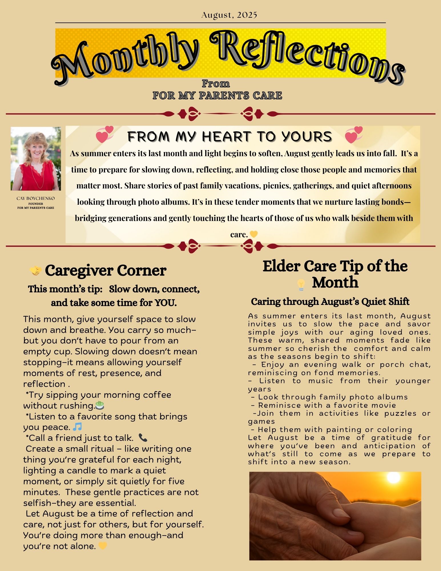 Monthly Reflections August 2025 Page 1